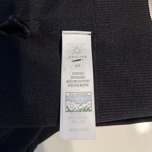 Aerie Offline Women's Ribbed Crop Top V Neck Sport Bra - Picture 8 of 8